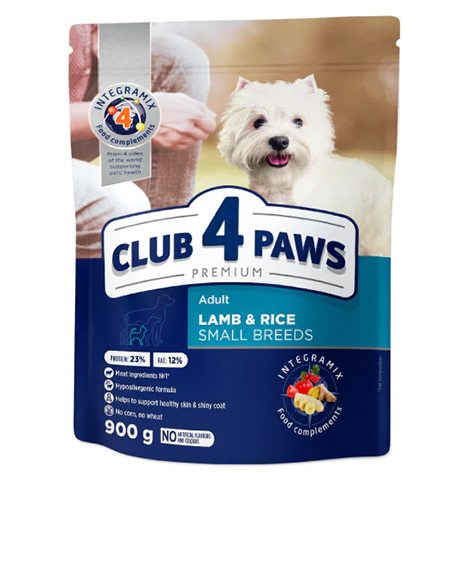 Club 4 Paws Adult Small Lamb sausas maistas šunims su ėriena : Pakuotė - 2 kg