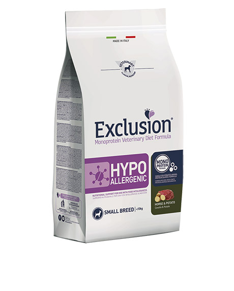 Exclusion Hypoallergenic Small sausas maistas šunims su arkliena ir bulvėmis, 2 kg