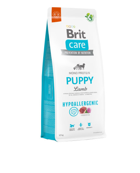 Brit Care Hypoallergenic Puppy Lamb sausas maistas šunims su ėriena : Pakuotė - 12 kg