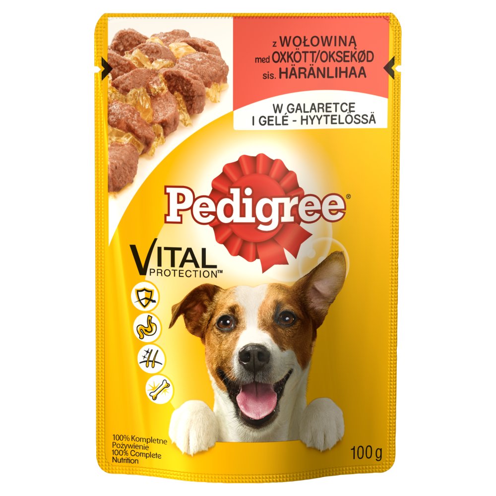 Šunų ėdalas PEDIGREE, su jautiena, maišeliuose, 100 g x 12 vnt. pakuotė