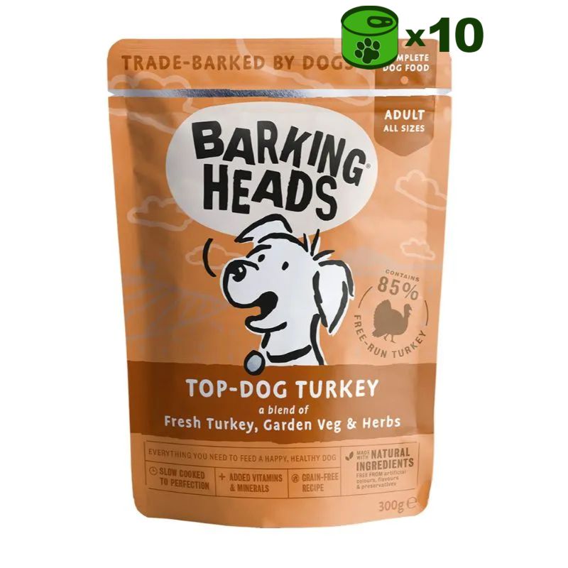 Barking Heads Top Dog Turkey konservai šunims su kalakutiena, 300 g : Pakuotė - 5 x 300 g