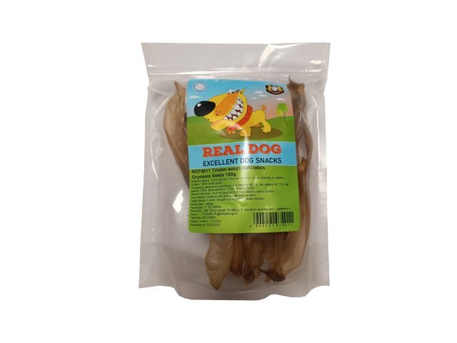 Real dog Triušio ausys naturalios 100g