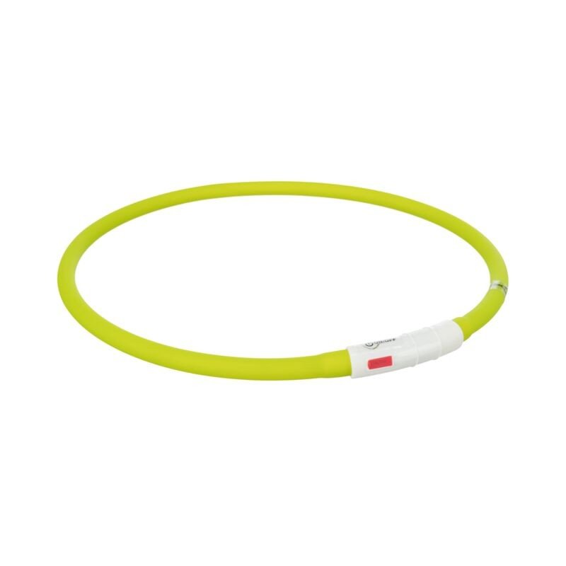 TRIXIE LED antkaklis USB silikonas XS-XL 70cm/10mm žalias