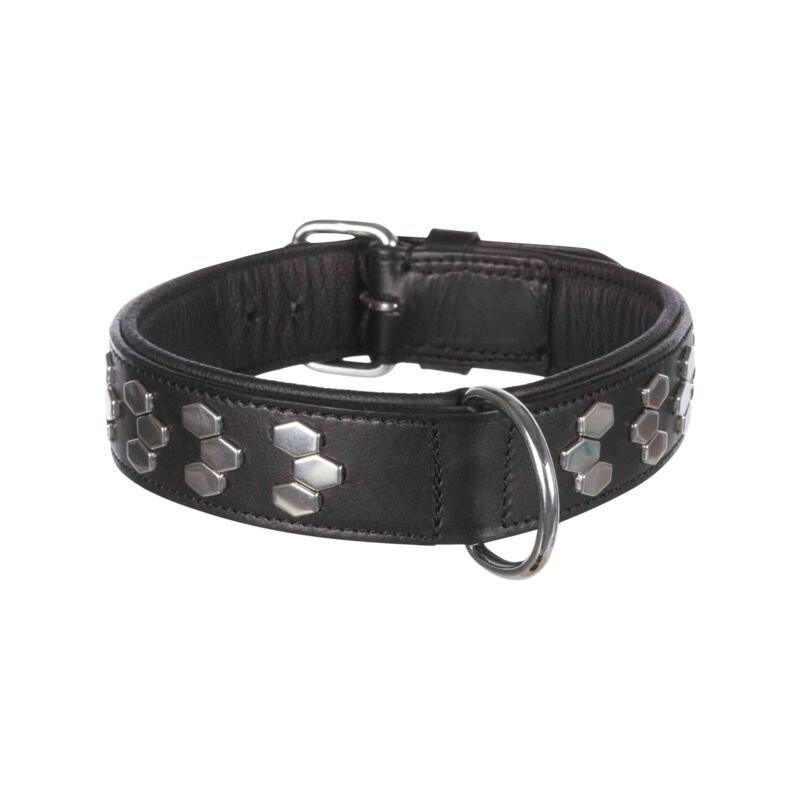 TRIXIE Active antkaklis su met. apdaila oda L-XL 55-65cm/40mm juodas