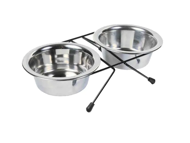 TRIXIE Dubenėlių kompl. nerūd. plienas-metalas 2x0.75 l ø 17 cm-33x8x19 cm