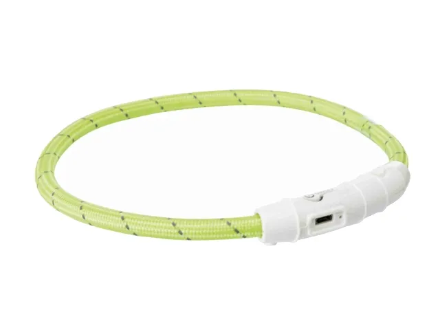 TRIXIE LED antkaklis USB TPU/nailonas XS-S 35cm/7 mm žalias