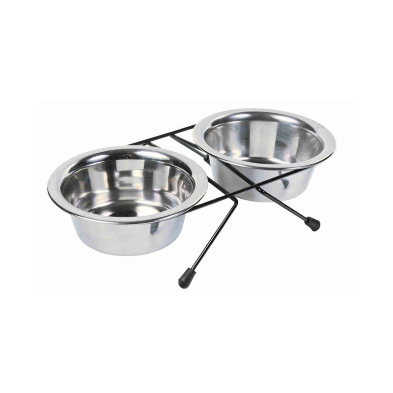 TRIXIE  Dubenėlių kompl. nerūd. plienas-metalas 2x0.45 l ø 13 cm-28x6x15 cm