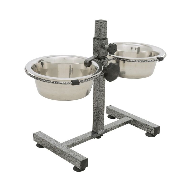 TRIXIE Stovas su dubenėliais reg. aukštis nerūd. plienas-metalas 2x2.8 l ø 24 cm