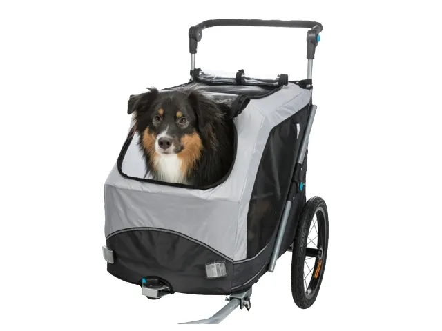 TRIXIE Priekaba dviračiui greitai sulankstoma S 58x93x74/114 cm pilka