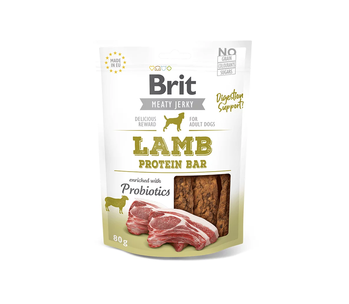 Brit Jerky Lamb Protein Bar skanėstai šunims 5x80g