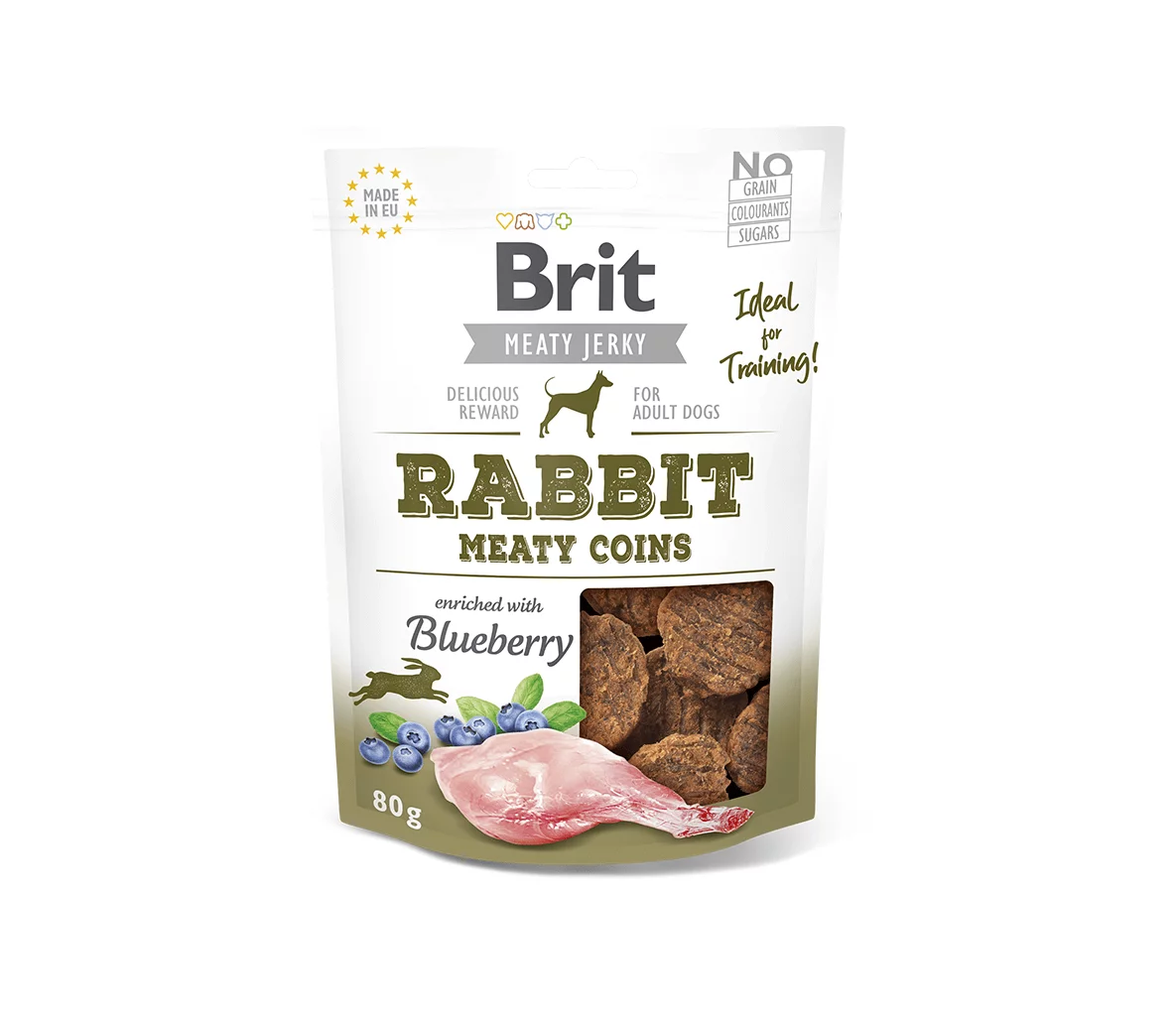 Brit Jerky Rabbit Meaty Coins skanėstai šunims 5x80g