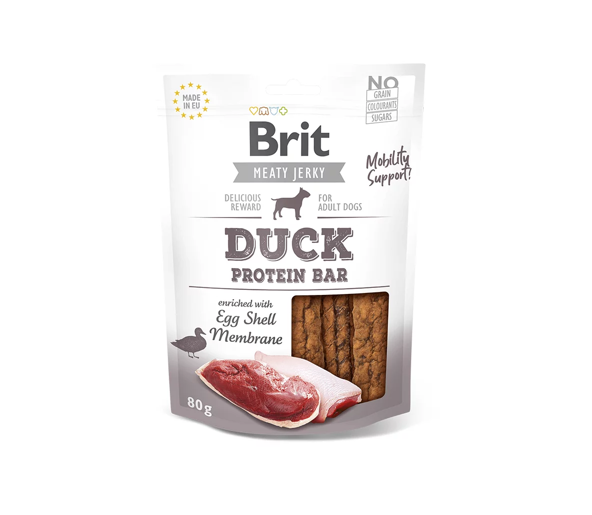 Brit Jerky Duck Protein Bar skanėstai šunims 5x80g