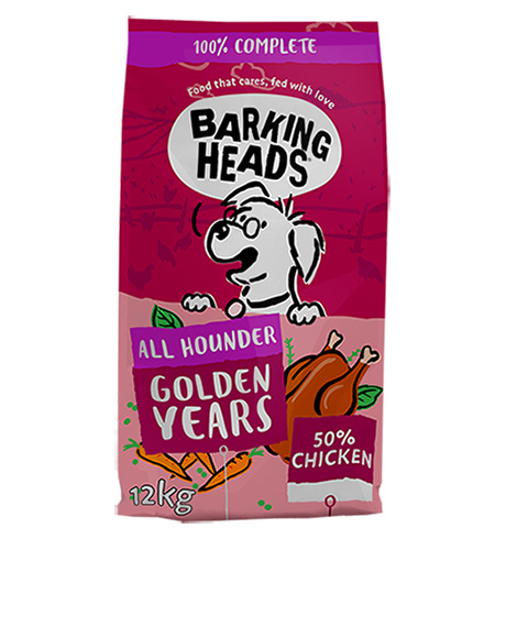 Barking Heads Golden Years sausas maistas šunims, 12 kg