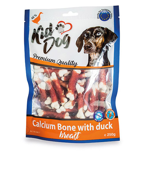 Kiddog Calcium Bone skanėstai šunims su antiena ir kalciu, 250 g