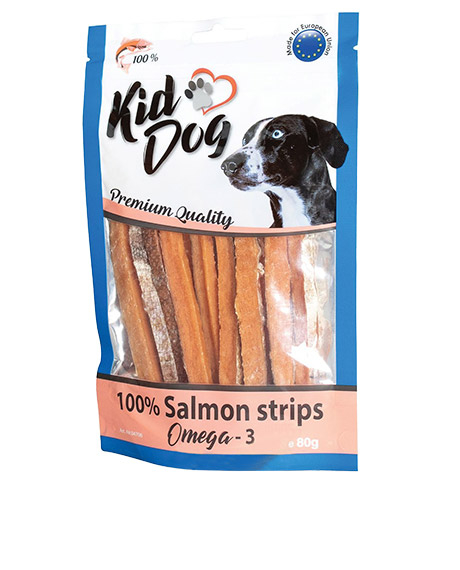 Kiddog Salmon Strips lašišos skanėstai šunims, 80 g