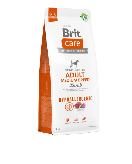 Brit Care Hypoallergenic Adult Medium Breed Lamb sausas maistas šunims : Pakuotė - 12+2 kg