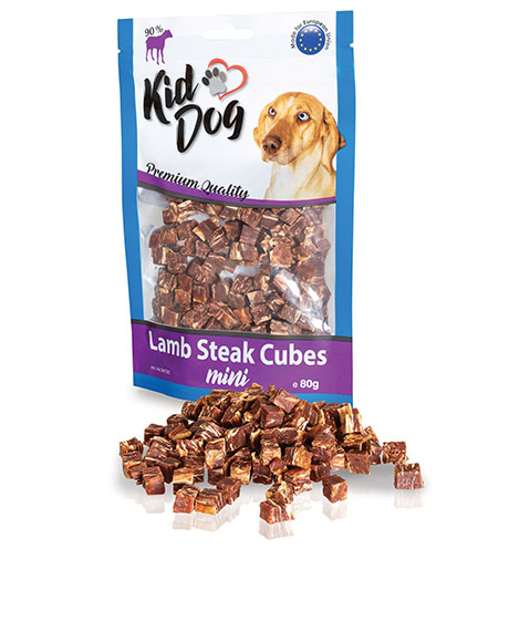 Kiddog Lamb Cubes Mini skanėstai šunims su ėriena, 80 g