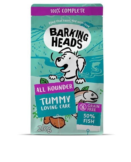 Barking Heads Tummy Loving Care sausas maistas šunims su žuvimi, 2 kg