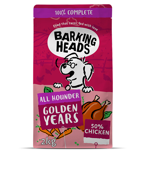 Barking Heads Golden Years sausas maistas šunims, 2 kg