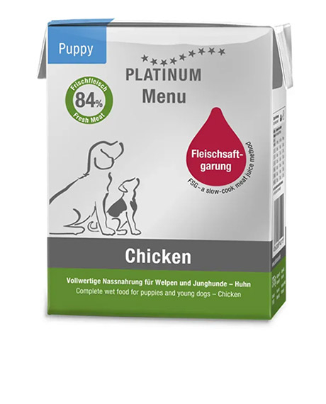 Platinum Menu Puppy konservai šuniukams su vištiena, 375 g