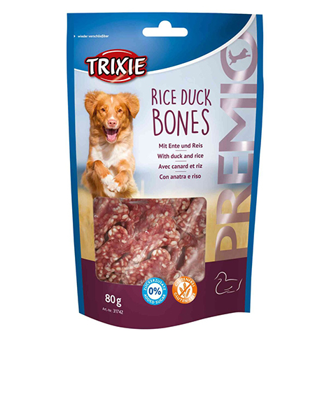 Trixie Premio Rice Duck Bones skanėstai šunims su antiena, 80 g