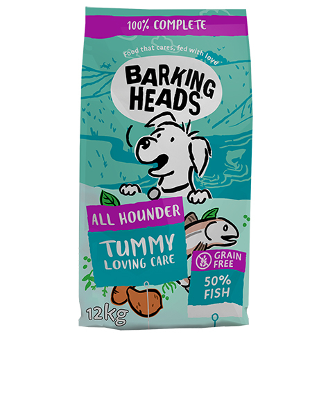 Barking Heads Tummy Loving Care sausas maistas šunims su žuvimi, 12 kg