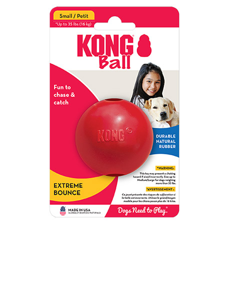 KONG Ball guminis kamuoliukas su skyle šunims, S