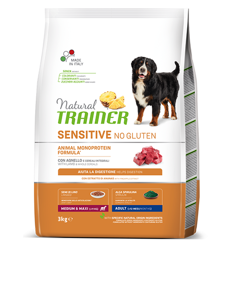 Natural Trainer Sensitive Adult M/M sausas maistas šunims su ėriena : Pakuotė - 12 kg