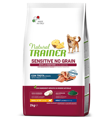 Natural Trainer Sensitive Mini sausas maistas šunims su upėtakiu, 2 kg