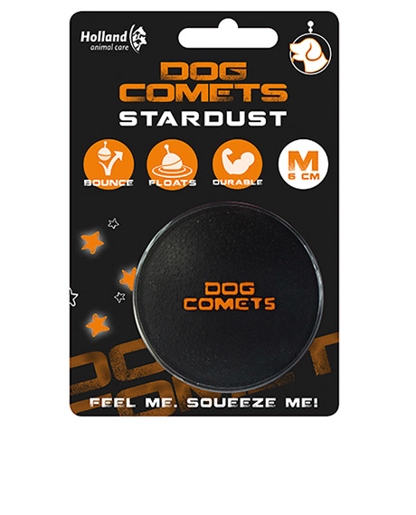 Dog Comets Stardust kamuoliukas šunims, juodas, 6 cm