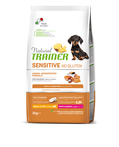 Natural Trainer Sensitive Puppy-Junior Mini sausas maistas šunims su lašiša, 2 kg