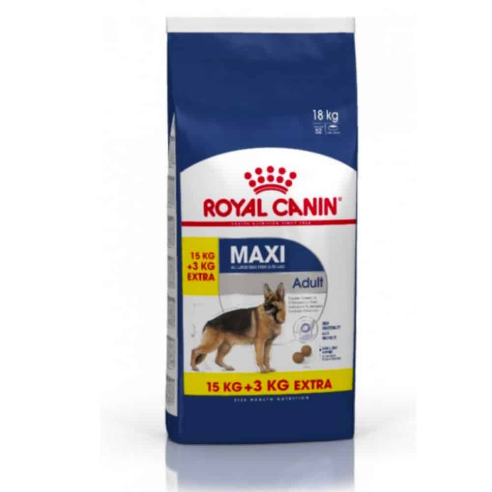 Royal Canin Maxi Adult sausas maistas didelių veislių šunims 15kg + 3kg nemokamai