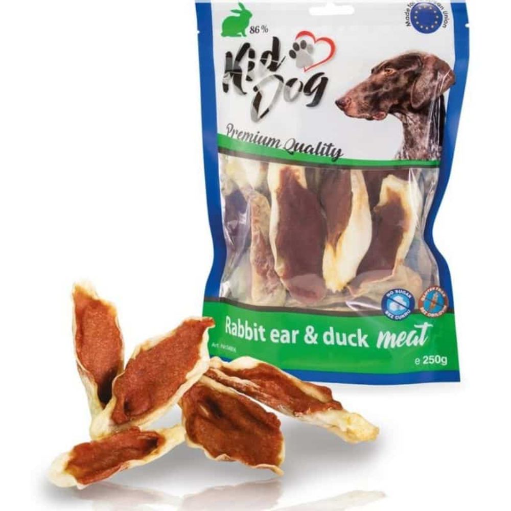 KIDDOG Meat triušių ausys su antiena 250g