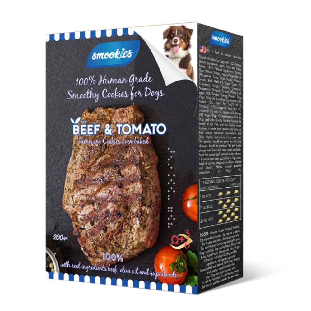 Smookies Beef & Tomato sausainiai šunims su jautiena, 200g