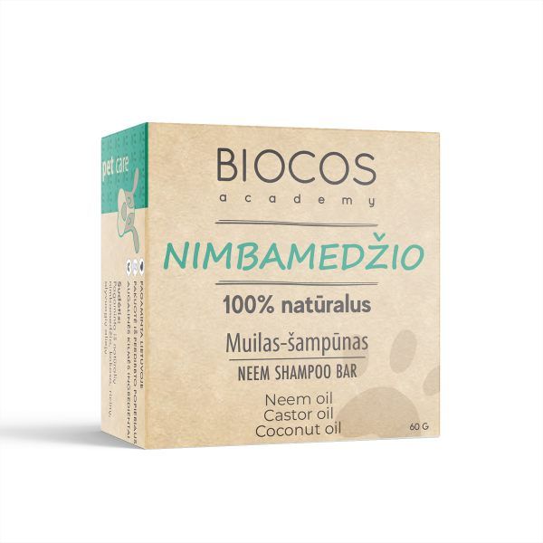 Biocos kietas muilas-šampūnas su nimbamedžiu