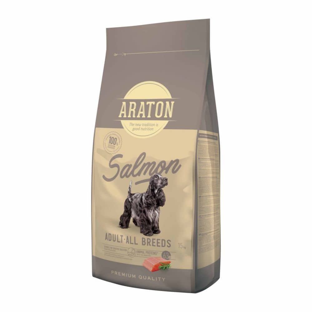 Araton Adult Dog Salmon & Rice sausas maistas šunims su lašiša 15kg