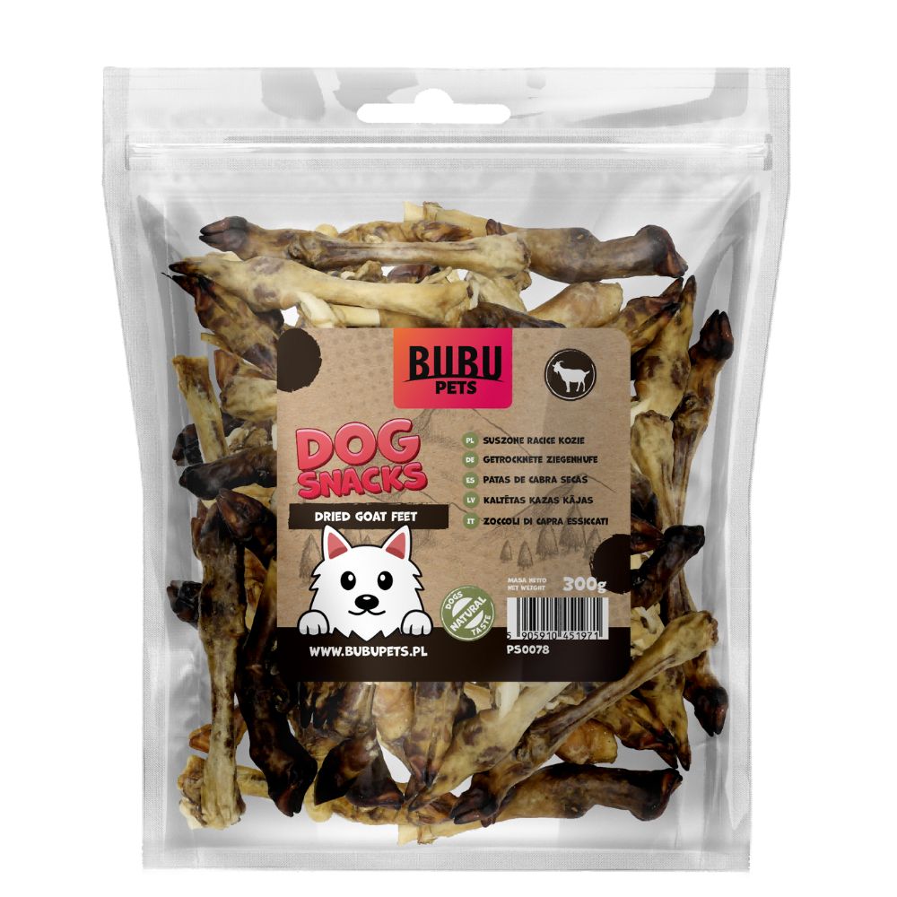 Bubu Pets dried goat feet skanėstas šunims džiovintos ožkos kojos, 300g