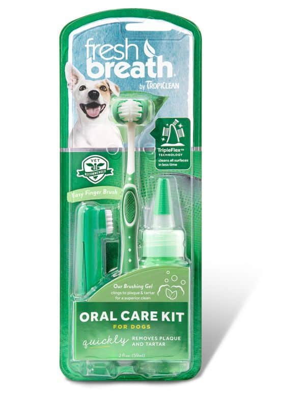 TROPICLEAN FRESH BREATH ORAL CARE KIT - dantų priežiūros rinkinys šunims, įv. dydžių - Produkto Dydis M/L