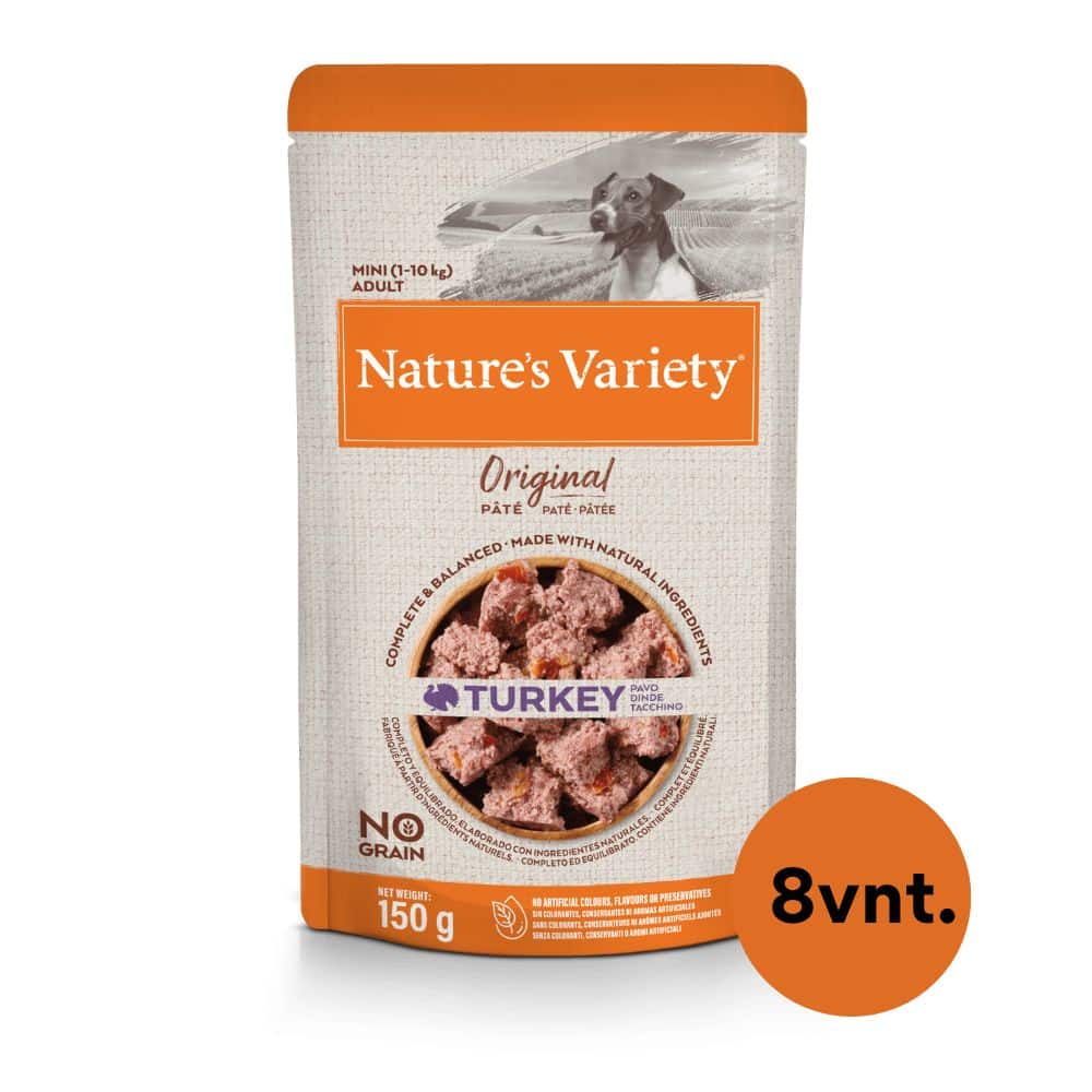 Nature's Variety Wet Original Mini Dog (kalakutiena) konservai mažų veislių šunims 150g*8vnt