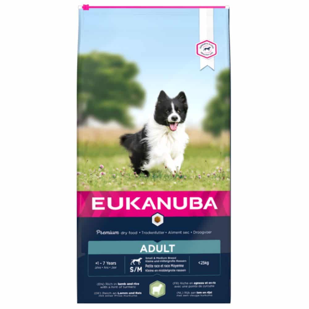 Eukanuba Adult Small & Medium Lamb & Rice 12kg sausas maistas šunims su ėriena