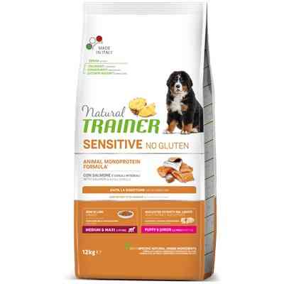 Trainer Sensitive PUPPY M/M No Gluten SALMON sausas maistas jauniems šunims  (Lašiša) - Produkto Svoris 3kg