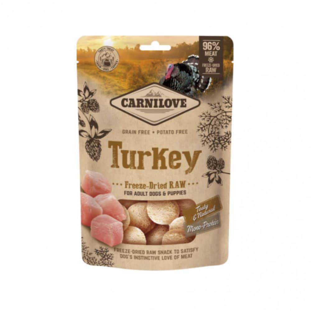 Carnilove Dog skanėstas šunims Freeze-dried Raw Turkey Liofilizuotas skanėstas šunims 60g