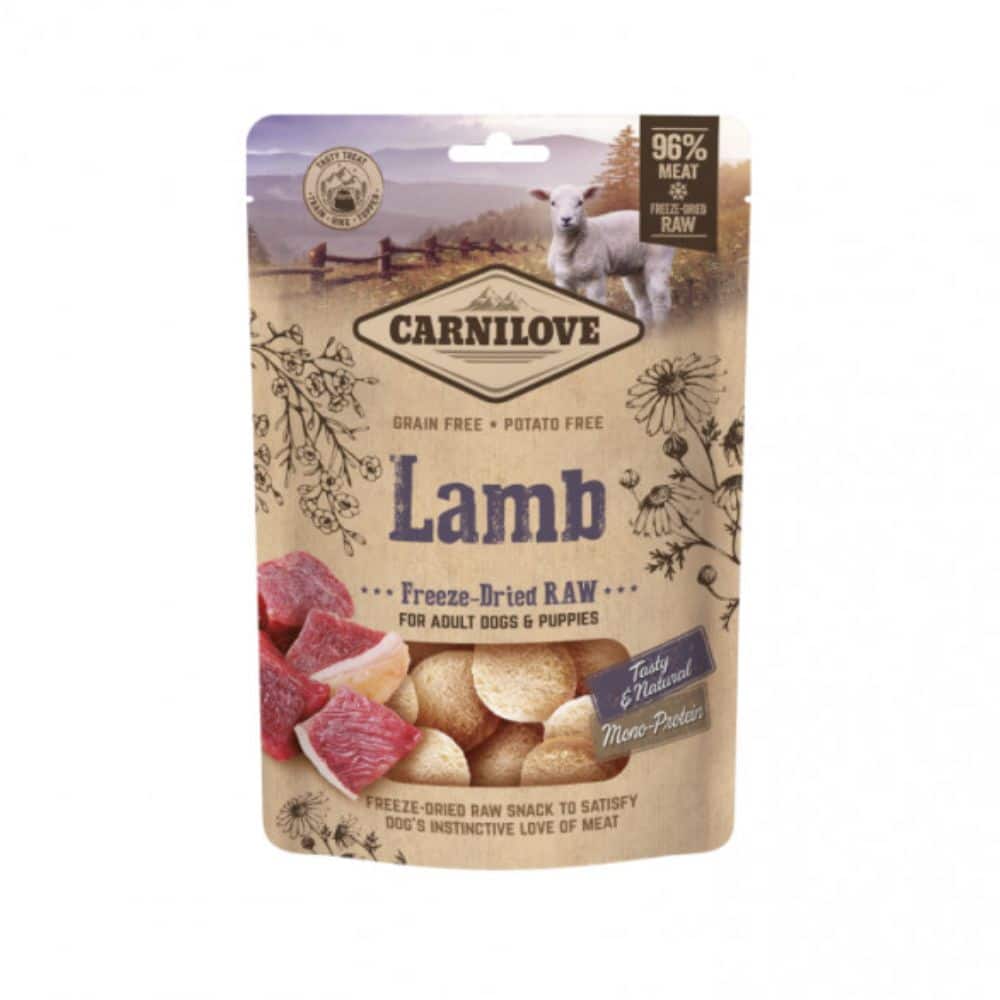 Carnilove Dog skanėstas šunims Freeze-dried Raw Lamb Liofilizuotas skanėstas šunims 60g