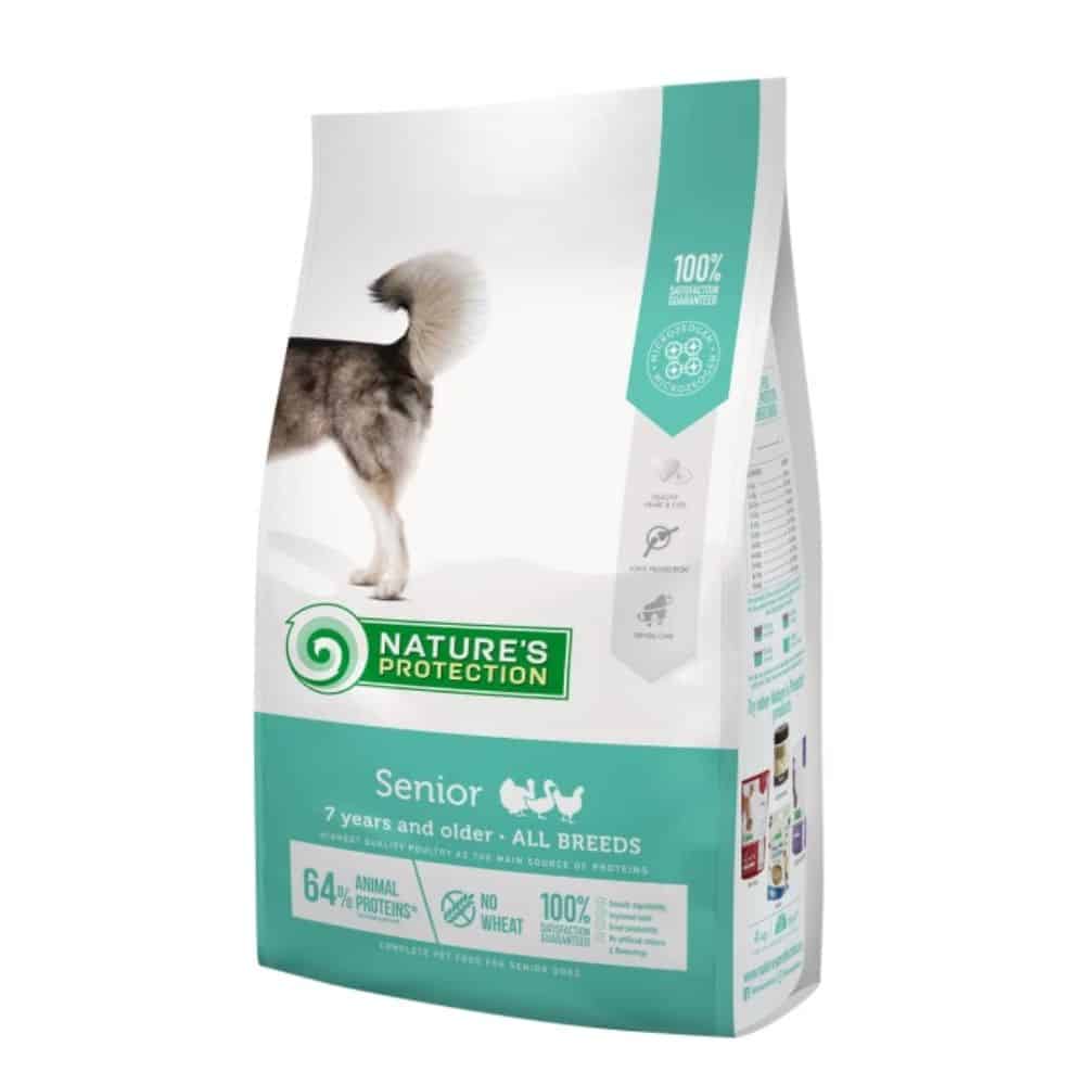 NATURE'S PROTECTION Senior all breed visų veislių senstančių šunų sausas pašaras su paukštiena 12kg