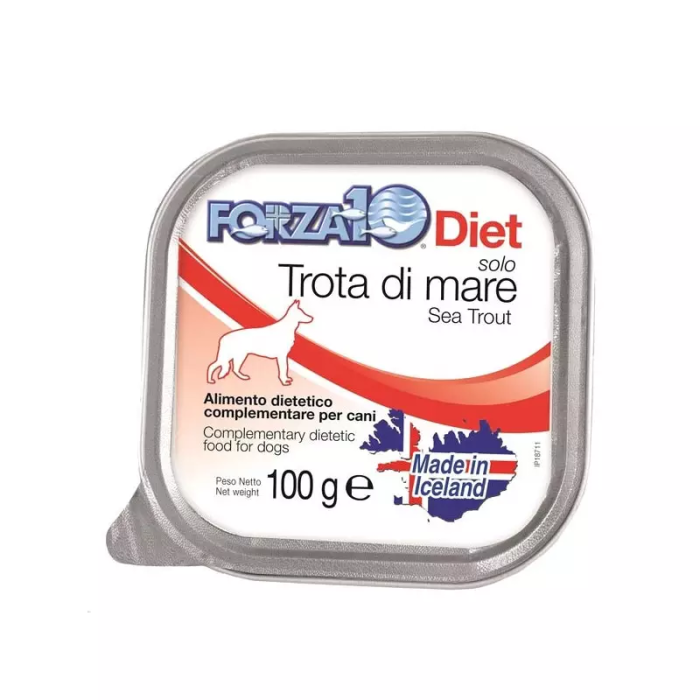 Forza 10 Solo Diet Sea trout drėgnas maistas alergiškiems šunims, 100 g