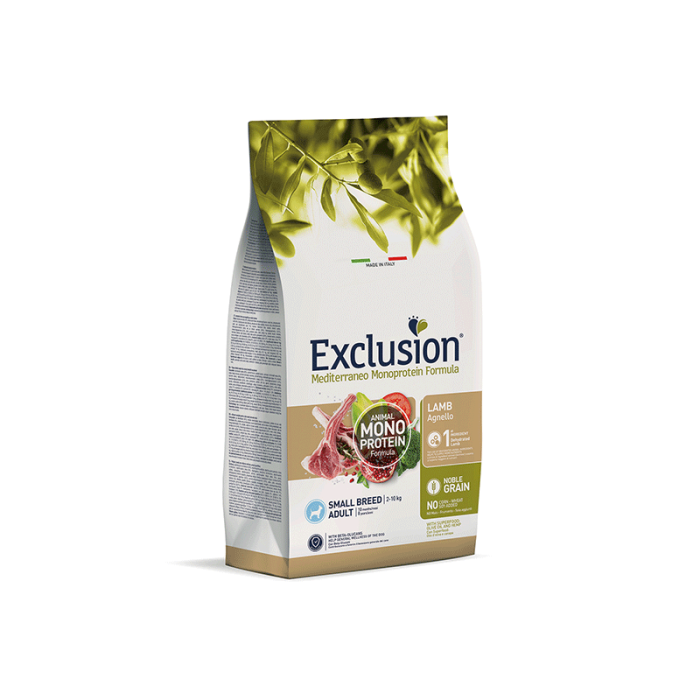 Exclusion Mono Protein Mediterraneo sausas maistas mažų veislių šunims su ėriena, S, 2 kg