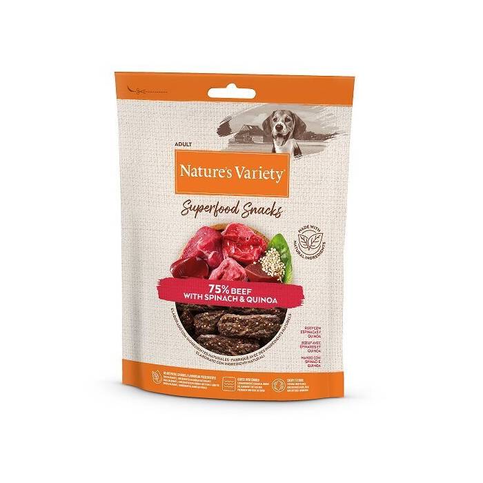 Nature's Variety Superfood Snacks Beef skanėstai šunims, 85 g