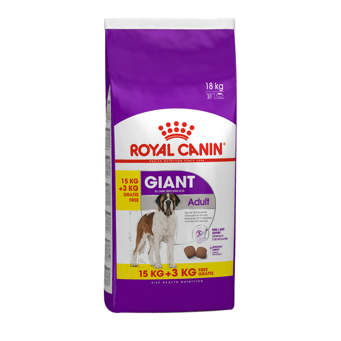 Royal Canin Giant Adult sausas maistas labai didelių veislių šunims, 15+3 kg