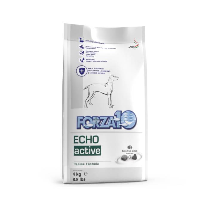 Forza 10 Echo Active sausas maistas šunims, sergantiems ausų ligomis, 4 kg