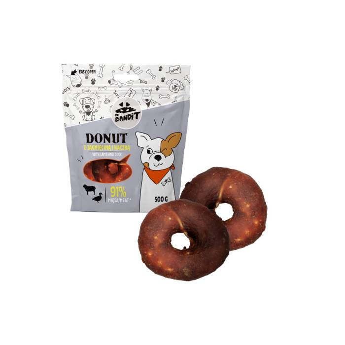 Mr. Bandit Donut spurga - skanėstas šunims su ėriena ir antiena, 500 g